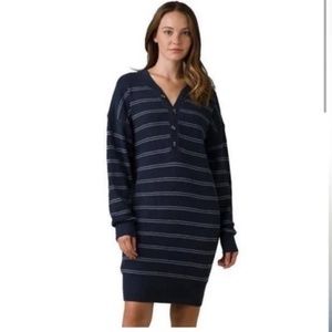 Prana Milani Henley Dress, Nautical Stripes, M, Organic, Sustainable NWT‎